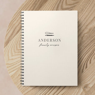 Modern Minimal Family Name Recipe Notebook