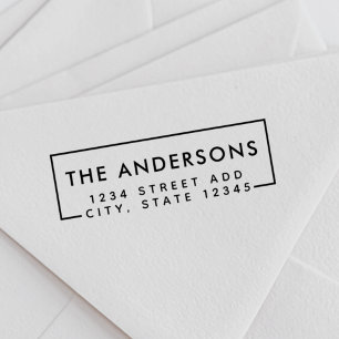 Modern Minimal Family Name Return Address Self-inking Stamp