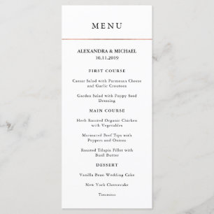 Modern Minimal   Faux Rose Gold Border Menu