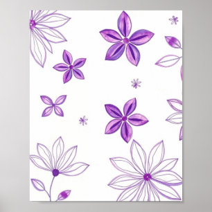 Modern Minimal Floral Abstract Line Art Poster