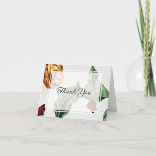 Modern Minimal Floral Tulip Thank You Card