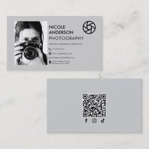 Modern Minimal Front Logo Photography Photo Business Card
