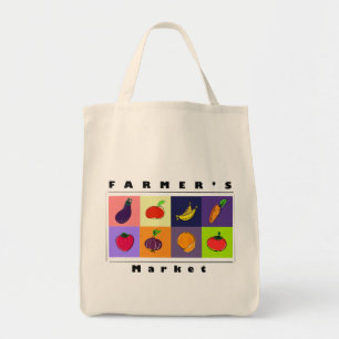 Modern Minimal Fruits & Veggies – Farmer’s Market Tote Bag