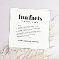 Modern Minimal Fun Facts Birthday Year