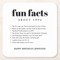 Modern Minimal Fun Facts Birthday Year