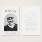 Modern Minimal Funeral Memorial Photo Prayer Card