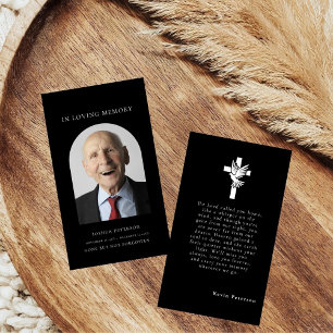 Modern minimal Funeral Memorial Prayer Photo Card