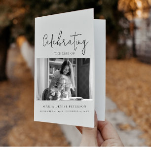 Modern Minimal Funeral Obituary Order of Service Programme