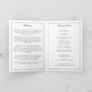 Modern Minimal Funeral Obituary Order of Service Programme