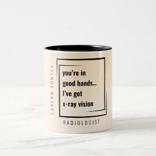 Modern Minimal Funny Motivational Radiologist Gift Two-Tone Coffee Mug