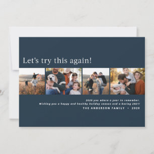 Modern minimal funny multi photo christmas announcement