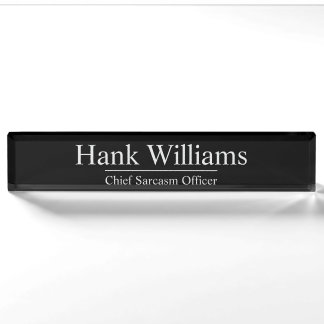 Modern Minimal Gag Gift Custom Name Nameplate