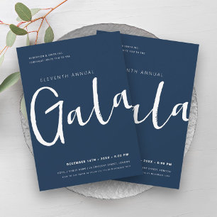 Modern Minimal GALA Company Business Navy & White Invitation