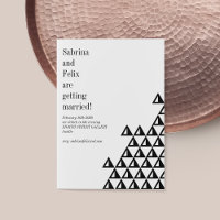 Modern Minimal Geometric Art Black White Wedding