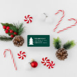 Modern minimal geometric green Christmas graphic Label<br><div class="desc">Modern geometric green and white Christmas tree bold minimal graphic holiday address label design</div>