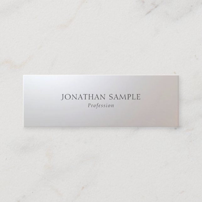 Modern Minimal Glamourous Simple Template Elegant Mini Business Card (Front)
