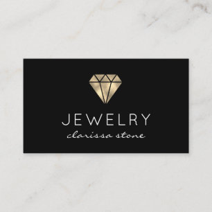 Modern minimal gold & black jewellery  business card