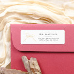 Modern Minimal Gold Bow Elegant Typography Family<br><div class="desc">A simple and modern return address label. On the left-hand side of this design, there is a faux gold bow. On the right-hand side, your family name is written in elegant serif lowercase typography with your address or contact details. There is a horizontal line divider between the two sections of...</div>