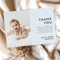 Modern Minimal Gold Cross Photo Baptism