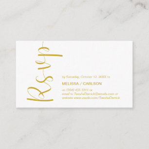 Modern Minimal, Gold Script, RSVP respond Enclosure Card