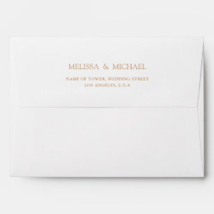 Modern Minimal Gold Script RSVP Return Address Envelope