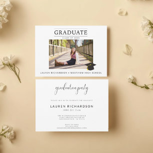 Modern Minimal Graduation Announcement with Photo 