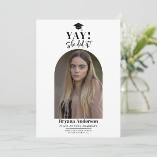 Modern Minimal Graduation Dome Photo Announcement