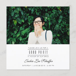 Modern & Minimal Graduation Photo Invite