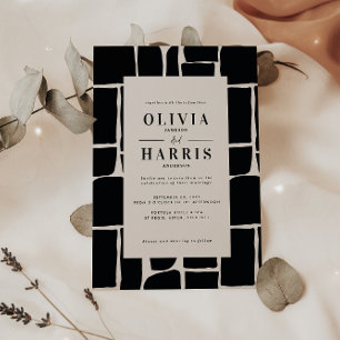 Modern minimal graphic black & white unique invitation