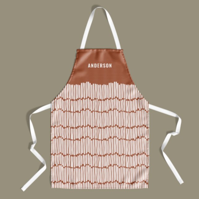 Modern minimal graphic terracotta elegant apron (Creator Uploaded)