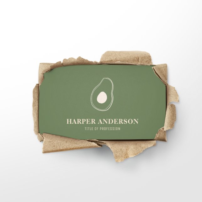 Modern Minimal Green Avocado Professional Business Card (Creator Uploaded)