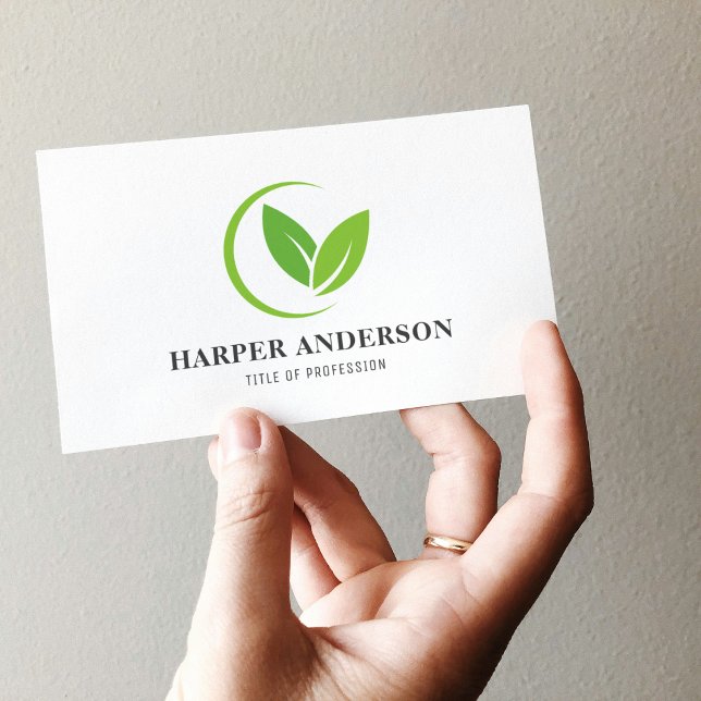 Modern Minimal Green Eco Professional Business Card (Creator Uploaded)