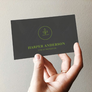 Modern Minimal Green Eco Professional Business Card