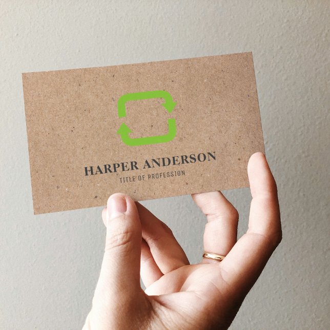 Modern Minimal Green Eco Recycle Professional Business Card (Creator Uploaded)
