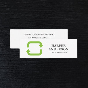 Modern Minimal Green Eco Recycle Professional Mini Business Card
