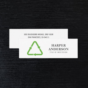 Modern Minimal Green Eco Recycle Professional Mini Business Card