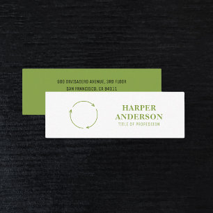 Modern Minimal Green Eco Recycling Professional  Mini Business Card
