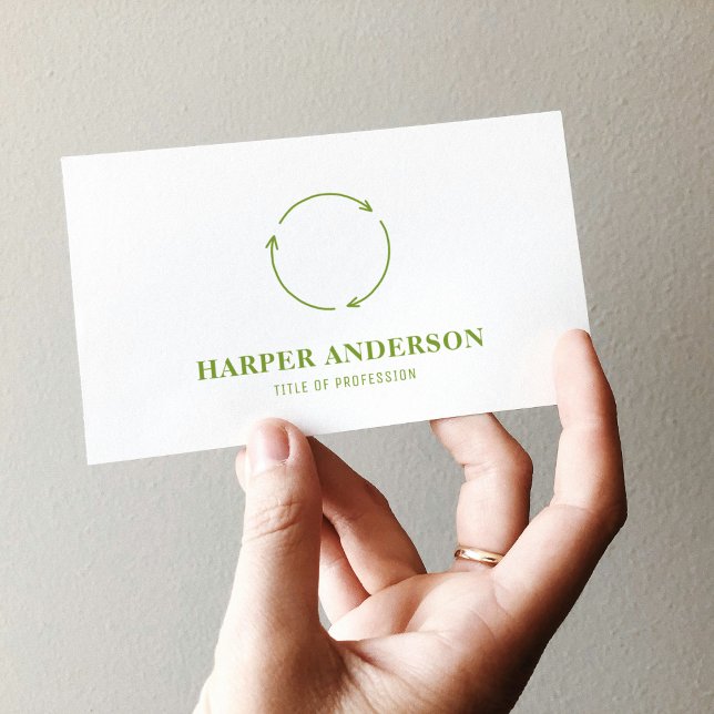 Modern Minimal Green Recycling Logo | Eco-Friendly Business Card (Creator Uploaded)