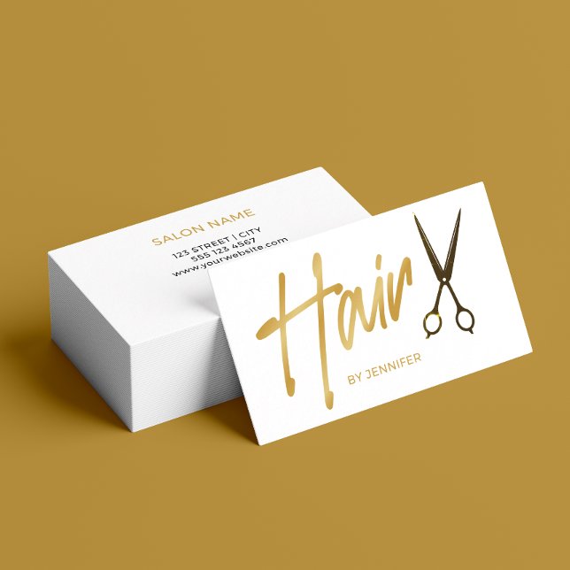 Modern Minimal Hair Stylist Business Card (Card shown in standard size, choose size, corner and paper style.)