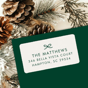 Modern Minimal Hand Drawn Bow Return Address Label