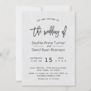 Modern Minimal Handwriting Hand lettered Wedding Invitation