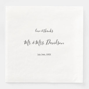 Modern Minimal Handwriting Wedding Napkin