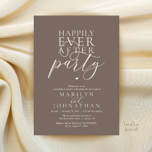 Modern Minimal Happily Ever After Party Reception Invitation