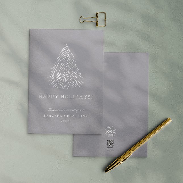 Modern Minimal Happy Holidays Corporate Christmas Holiday Card (Creator Uploaded)