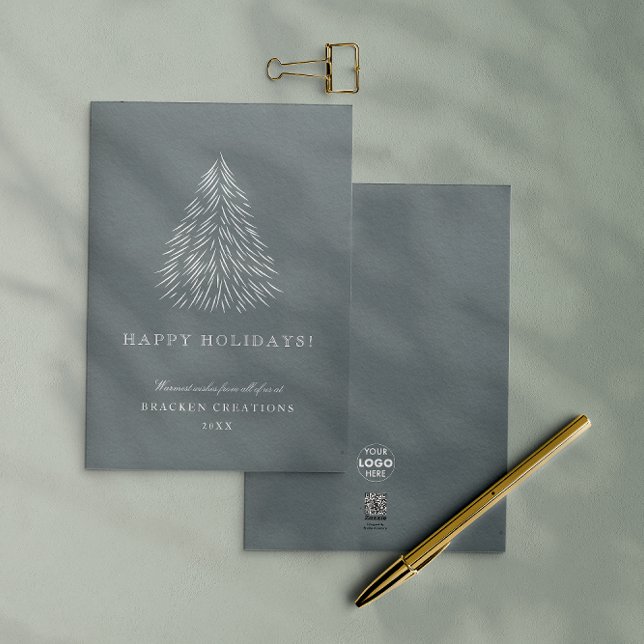 Modern Minimal Happy Holidays Corporate Christmas Holiday Card (Creator Uploaded)