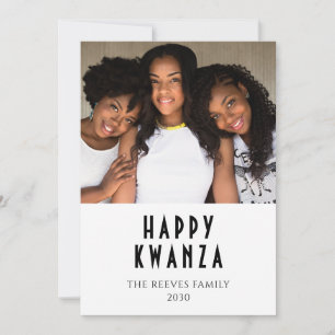 Modern Minimal Happy Kwanzaa Family Photo
