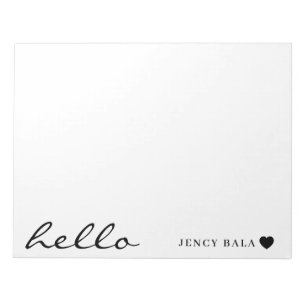 Modern Minimal Heart Clean White Design Notepad