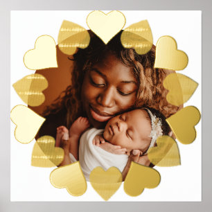 Modern minimal heart photo Custom Foil Prints