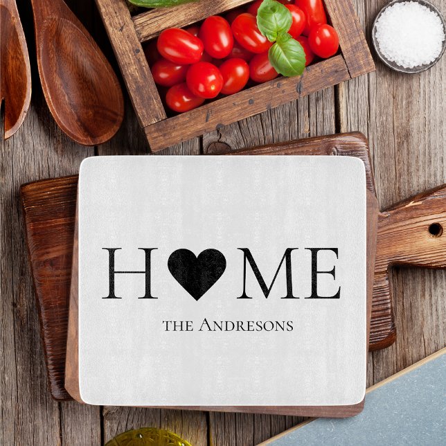 Modern Minimal Home Family Personalised Gift Cutting Board (Creator Uploaded)