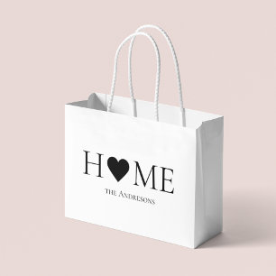 Modern Minimal Home Family Personalised Gift Large Gift Bag